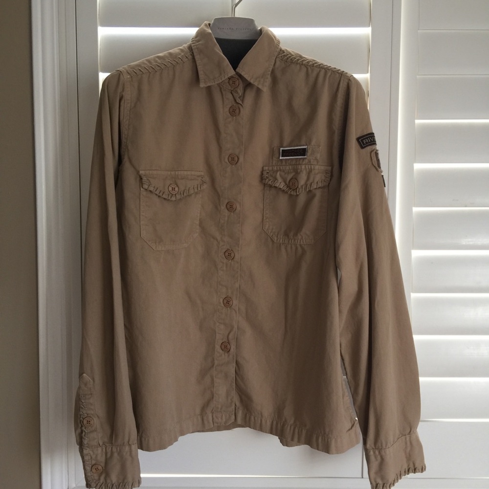 🛍2/$20 SALE! 100% Cotton military style shirt